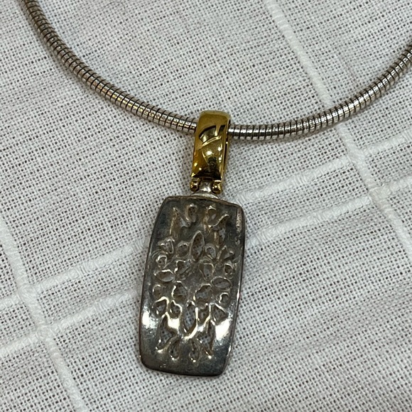 BRIGHTON Silver Choker style Necklace with a touch of gold - Picture 1 of 6